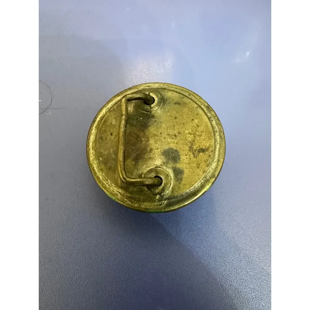 GORGEOUS VINTAGE DOMED GLASS BRASS BRIDLE ROSETTE BRASS BELT BUCKLE